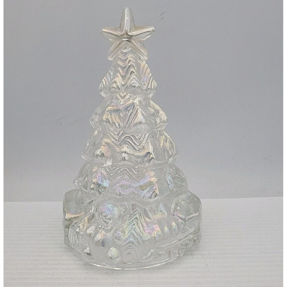 VINTAGE 60s‎ IRIDESCENT CARNIVAL GLASS CHRISTMAS TREE